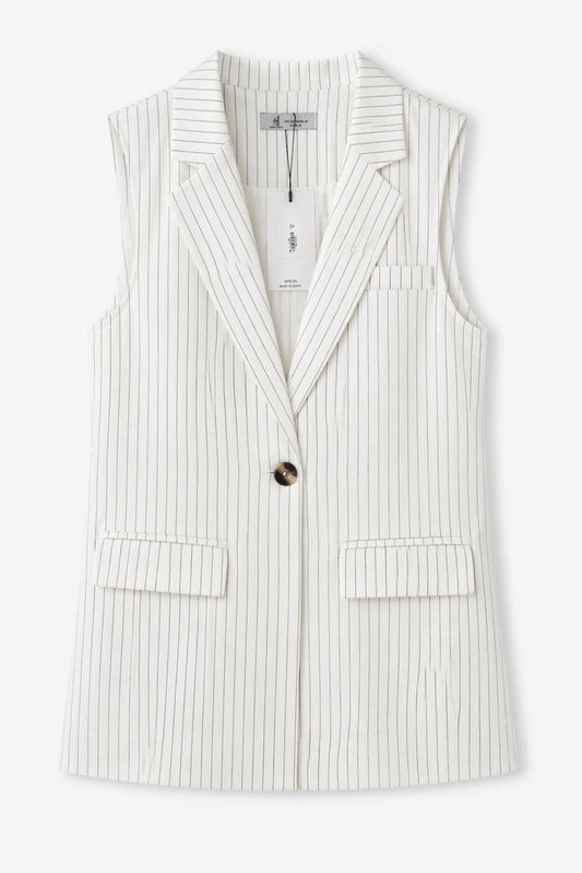 Pinstripe Linen Vest